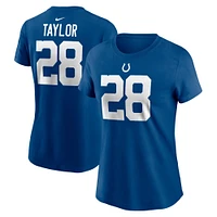 T-shirt avec nom et numéro de joueur Nike Jonathan Taylor Royal Indianapolis Colts pour femme