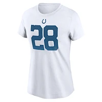 T-shirt Nike Jonathan Taylor blanc Indianapolis Colts avec nom et numéro pour femme