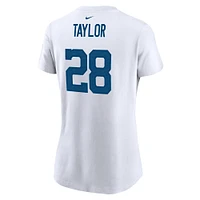 T-shirt Nike Jonathan Taylor blanc Indianapolis Colts avec nom et numéro pour femme