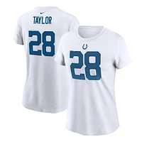 T-shirt Nike Jonathan Taylor blanc Indianapolis Colts avec nom et numéro pour femme