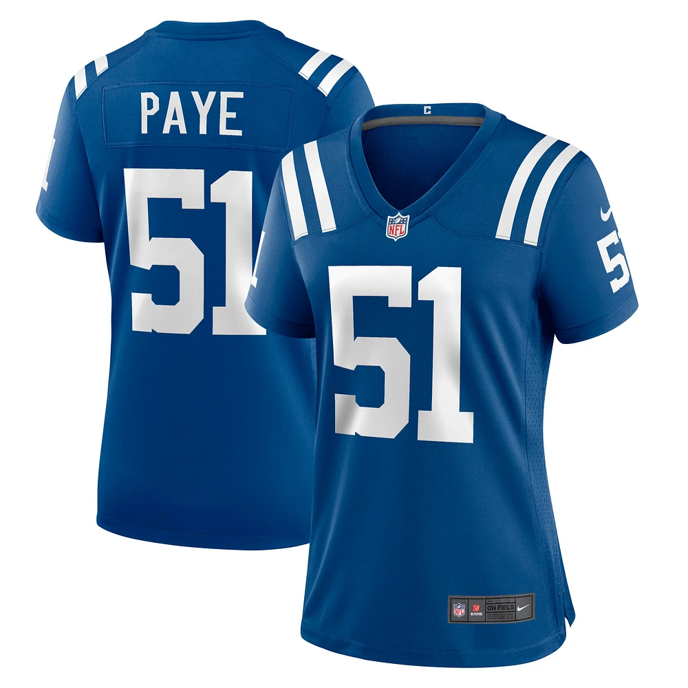 Maillot de match Nike Kwity Paye Royal Indianapolis Colts pour femme