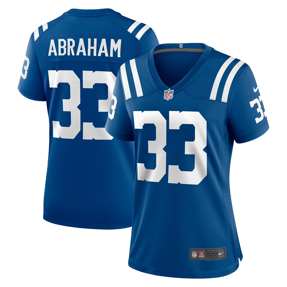 Maillot de match Nike Micah Abraham Royal Indianapolis Colts pour femme