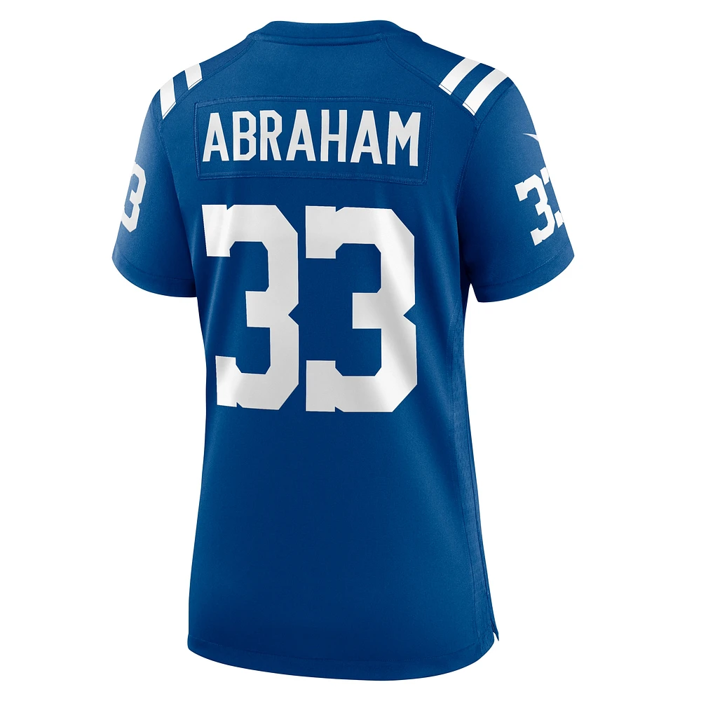 Maillot de match Nike Micah Abraham Royal Indianapolis Colts pour femme