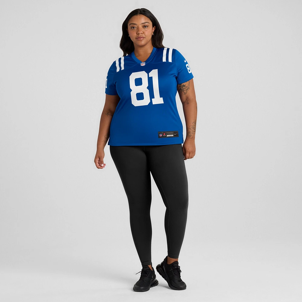 Maillot de match l'équipe Nike Mo Alie-Cox Royal Indianapolis Colts pour femme