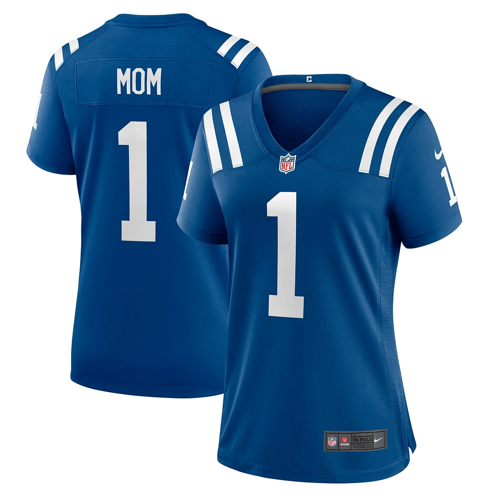 Maillot de match Nike Numéro 1 Mom Royal Indianapolis Colts pour femme