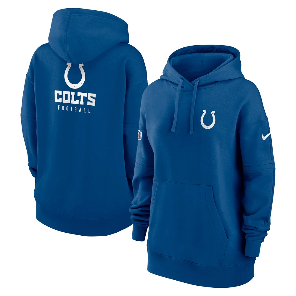 Sweat à capuche Nike Royal Indianapolis Colts 2023 Sideline Club Fleece pour femme