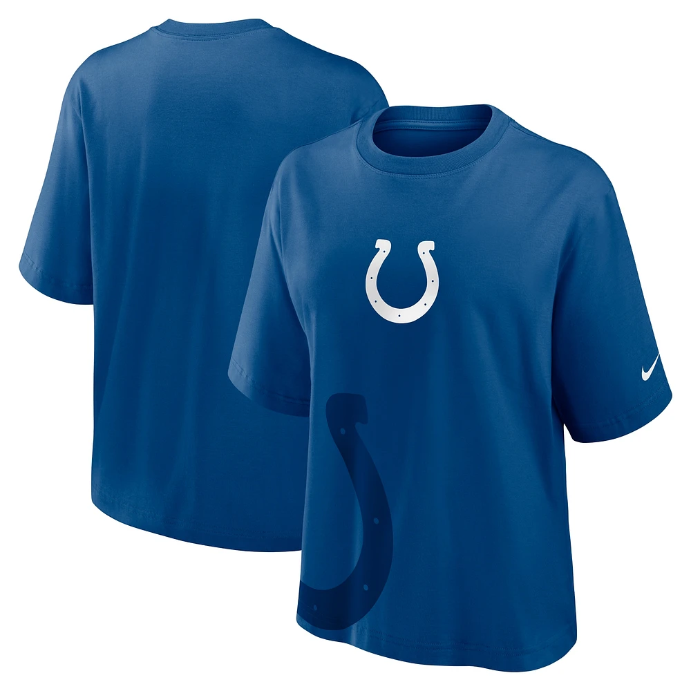 T-shirt Nike Royal Indianapolis Colts Boxy pour femme