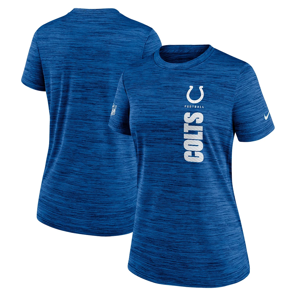 T-shirt Nike Royal Indianapolis Colts Velocity Performance pour femme