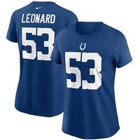 Women's Nike Shaquille Leonard Royal Indianapolis Colts Name & Number T-Shirt