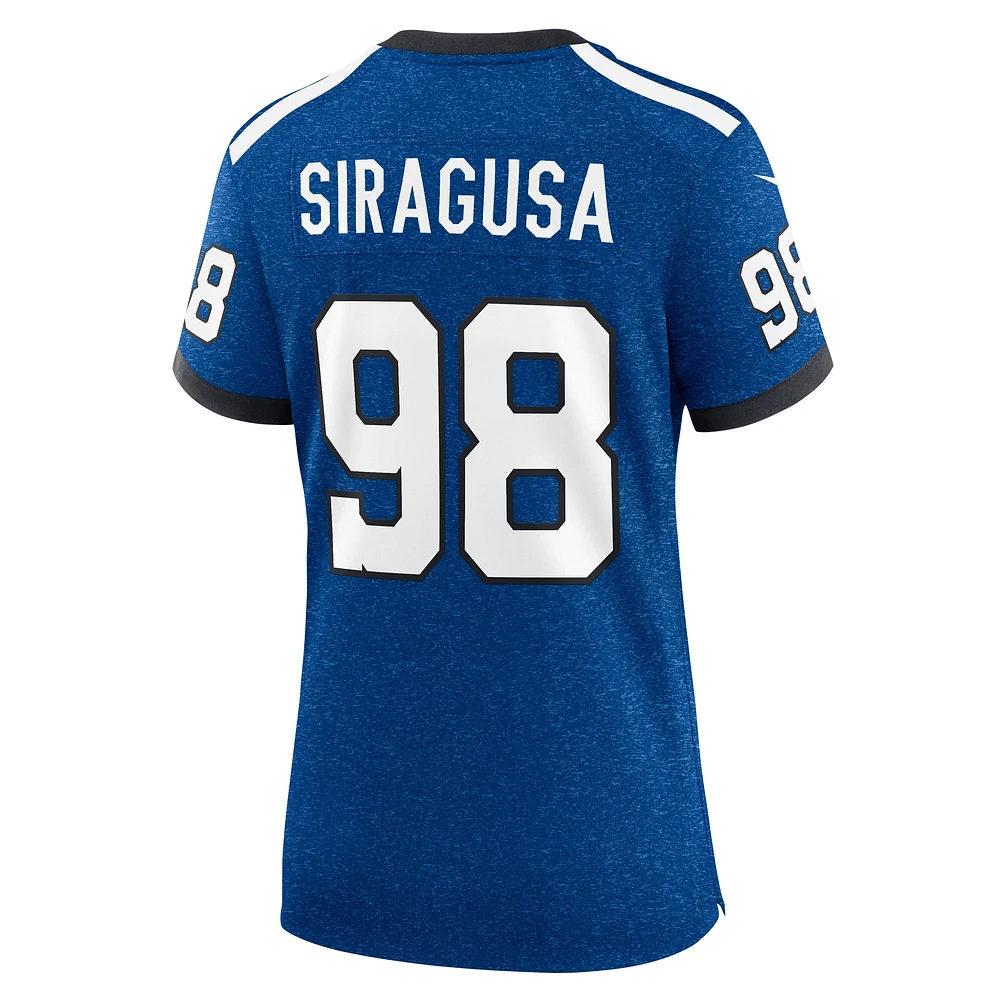 Nike Tony Siragusa Royal Indianapolis Colts Indiana Nights Maillot de jeu alternatif pour femme