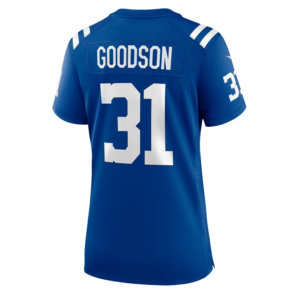 Maillot de match Nike Tyler Goodson Royal Indianapolis Colts pour femme