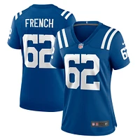 Maillot de joueur match Nike Wesley French Royal Indianapolis Colts pour femme