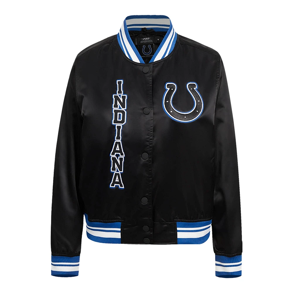 Blouson aviateur Pro Standard noir Indianapolis Colts Indiana Nights pour femme