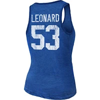 Débardeur tri-blend chiné pour femme Shaquille Leonard avec nom et numéro Indianapolis Colts