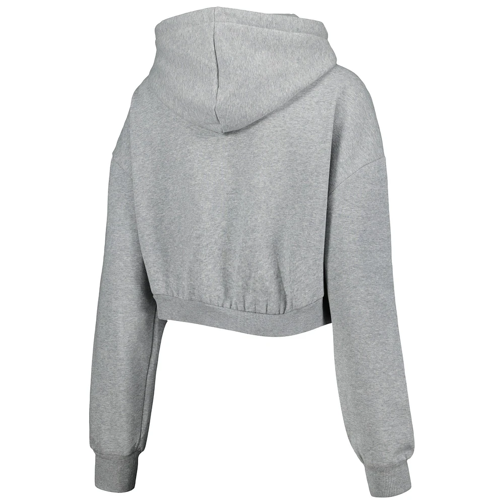 Women's The Wild Collective Gray Indianapolis Colts Cropped Pullover Hoodie