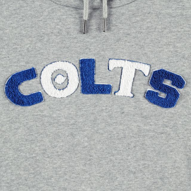 Sweat à capuche court The Wild Collective Indianapolis Colts gris pour femme