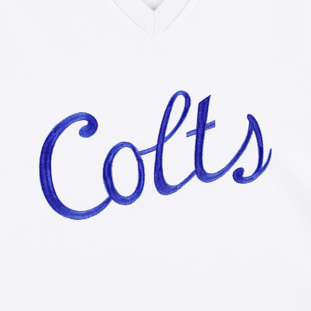 Sweat-shirt en molleton à encolure V pour femme blanc The Wild Collective Indianapolis Colts Cheer