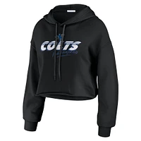 Women's WEAR by Erin Andrews Black Indianapolis Colts Prime Cropped Pullover Hoodie