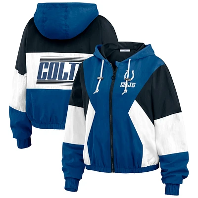 Veste coupe-vent entièrement zippée à blocs de couleurs bleus Indianapolis Colts WEAR by Erin Andrews pour femme