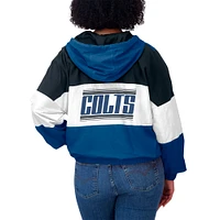 Veste coupe-vent zippée à blocs de couleurs bleus Indianapolis Colts grande taille pour femme WEAR by Erin Andrews