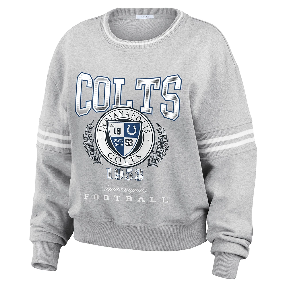 Women's WEAR by Erin Andrews Heather Gray Indianapolis Colts Pullover Sweatshirt