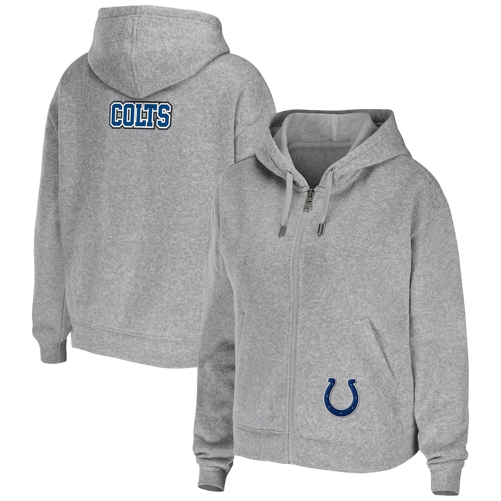 Women's WEAR by Erin Andrews Heathered Gray Indianapolis Colts Team Full-Zip Hoodie