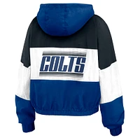 Veste coupe-vent entièrement zippée à blocs de couleurs bleu marine/noir pour femme WEAR by Erin Andrews des Indianapolis Colts