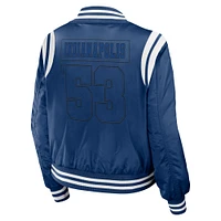 Veste bomber entièrement zippée WEAR by Erin Andrews Royal Indianapolis Colts pour femme