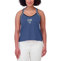 Women's WEAR by Erin Andrews Royal Indianapolis Colts Cross Strap Tri-Blend Tank Top