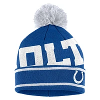 Ensemble bonnet à revers en tricot double jacquard avec pompon et gants pour femme WEAR by Erin Andrews Royal Indianapolis Colts