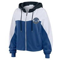 Women's WEAR by Erin Andrews Royal Indianapolis Colts Plus Color Block Full-Zip Hoodie