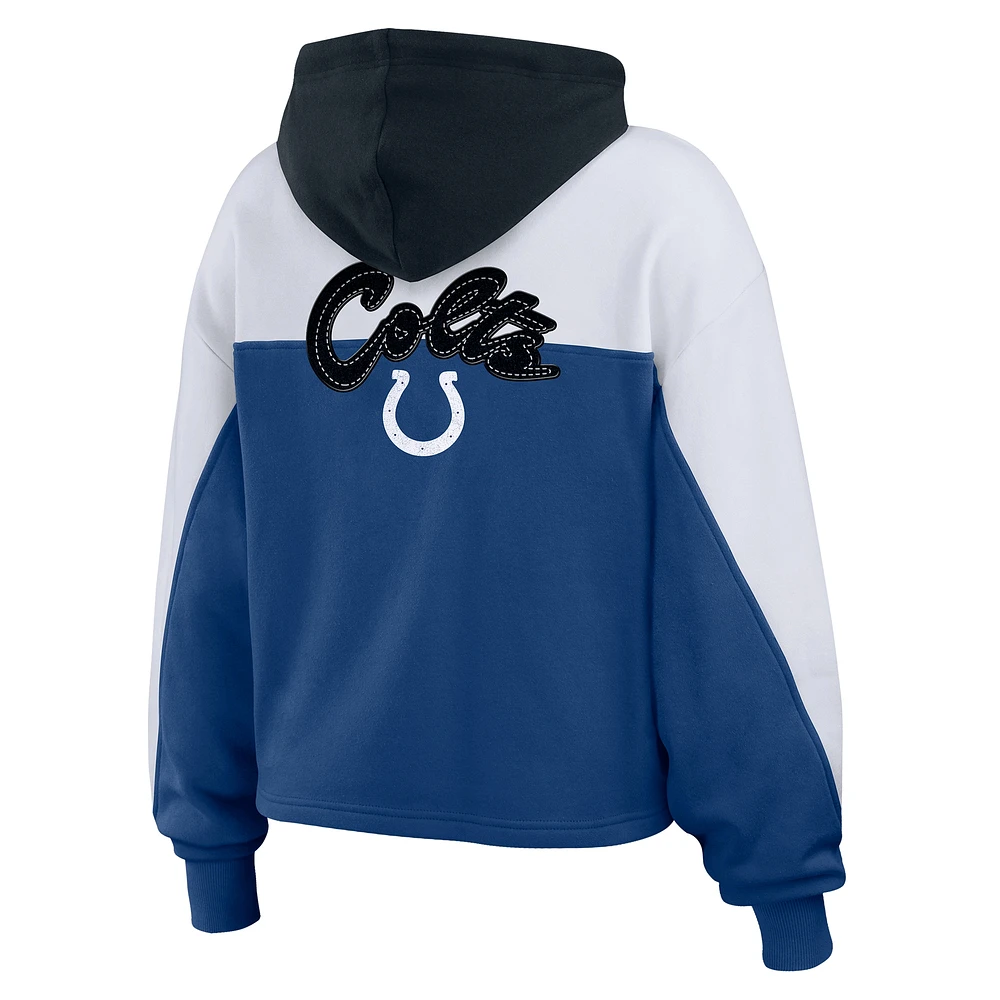 Sweat à capuche zippé blocs de couleurs grande taille pour femme WEAR by Erin Andrews Royal Indianapolis Colts