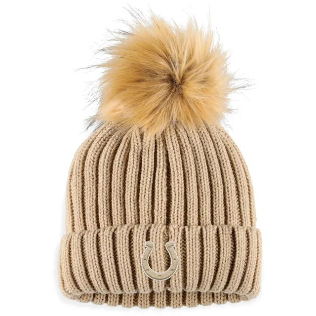 Women's Wear by Erin Andrews Tan Baltimore Ravens Neutral Cuffed Knit Hat with Pom