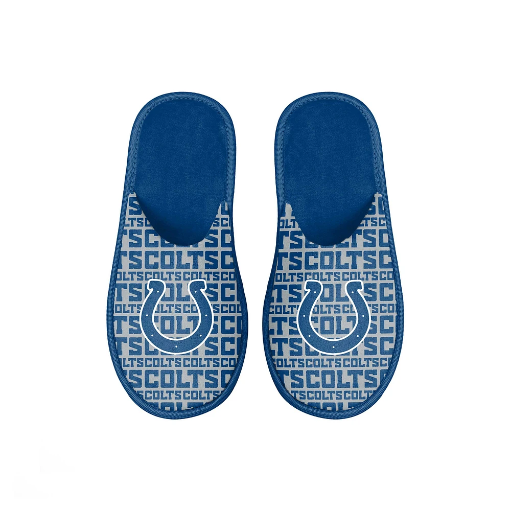 Youth FOCO Indianapolis Colts Scuff Wordmark Slide Slippers