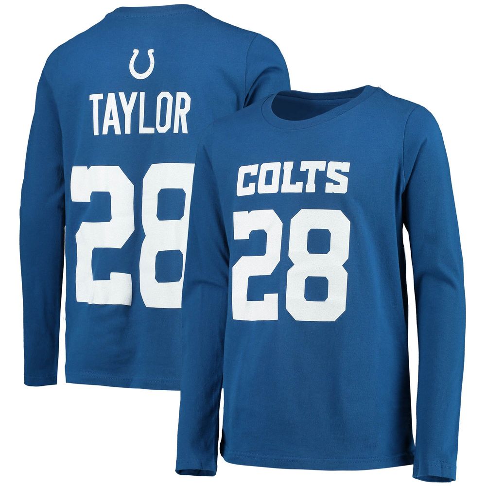 Jonathan Taylor Indianapolis Colts Youth Mainliner Player Name & Number Long  Sleeve T-Shirt - Royal