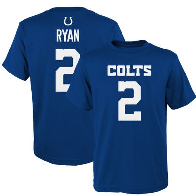 Youth Matt Ryan Royal Indianapolis Colts Mainliner Player Name & Number T-Shirt