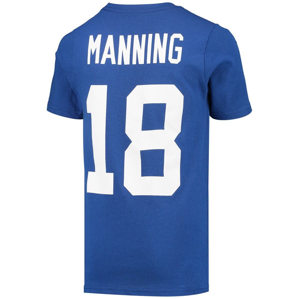 Youth Mitchell & Ness Peyton Manning Royal Indianapolis Colts Retired  Player Retro Name & Number T