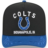 Youth New Era  Black/Royal Indianapolis Colts 2025 NFL Draft A-Frame 9FIFTY Snapback Hat