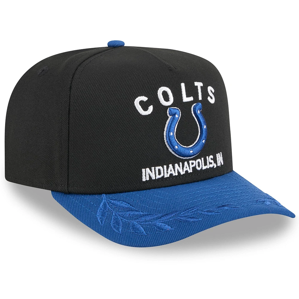 Youth New Era  Black/Royal Indianapolis Colts 2025 NFL Draft A-Frame 9FIFTY Snapback Hat