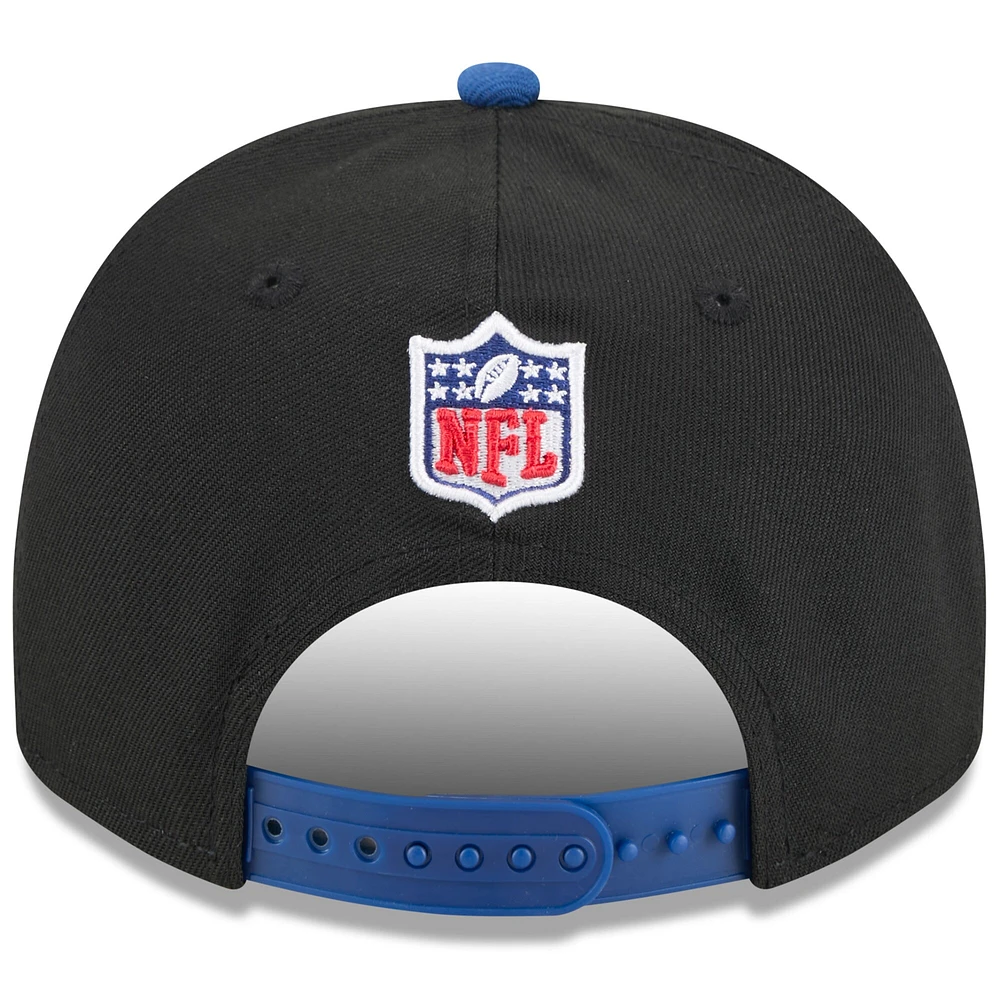Youth New Era  Black/Royal Indianapolis Colts 2025 NFL Draft A-Frame 9FIFTY Snapback Hat