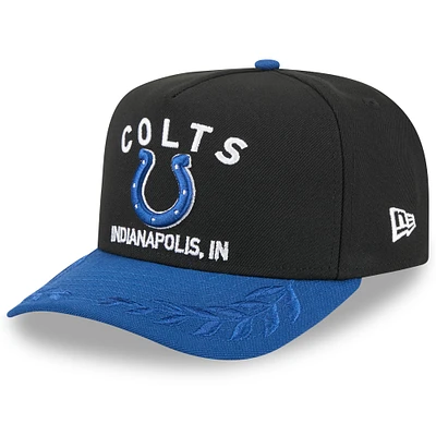Youth New Era  Black/Royal Indianapolis Colts 2025 NFL Draft A-Frame 9FIFTY Snapback Hat