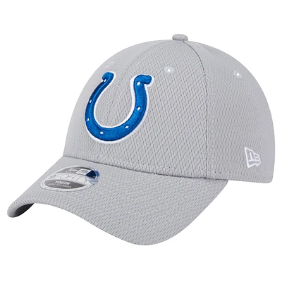 Youth New Era Gray Indianapolis Colts Main 9FORTY Adjustable Hat