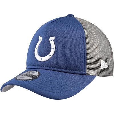 Youth New Era Royal Indianapolis Colts A-Frame 9FORTY Trucker Adjustable Hat