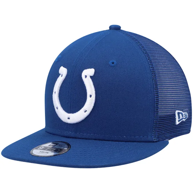 Lids Indianapolis Colts New Era Logo Patch Trucker 9FORTY Snapback Hat -  Royal/White