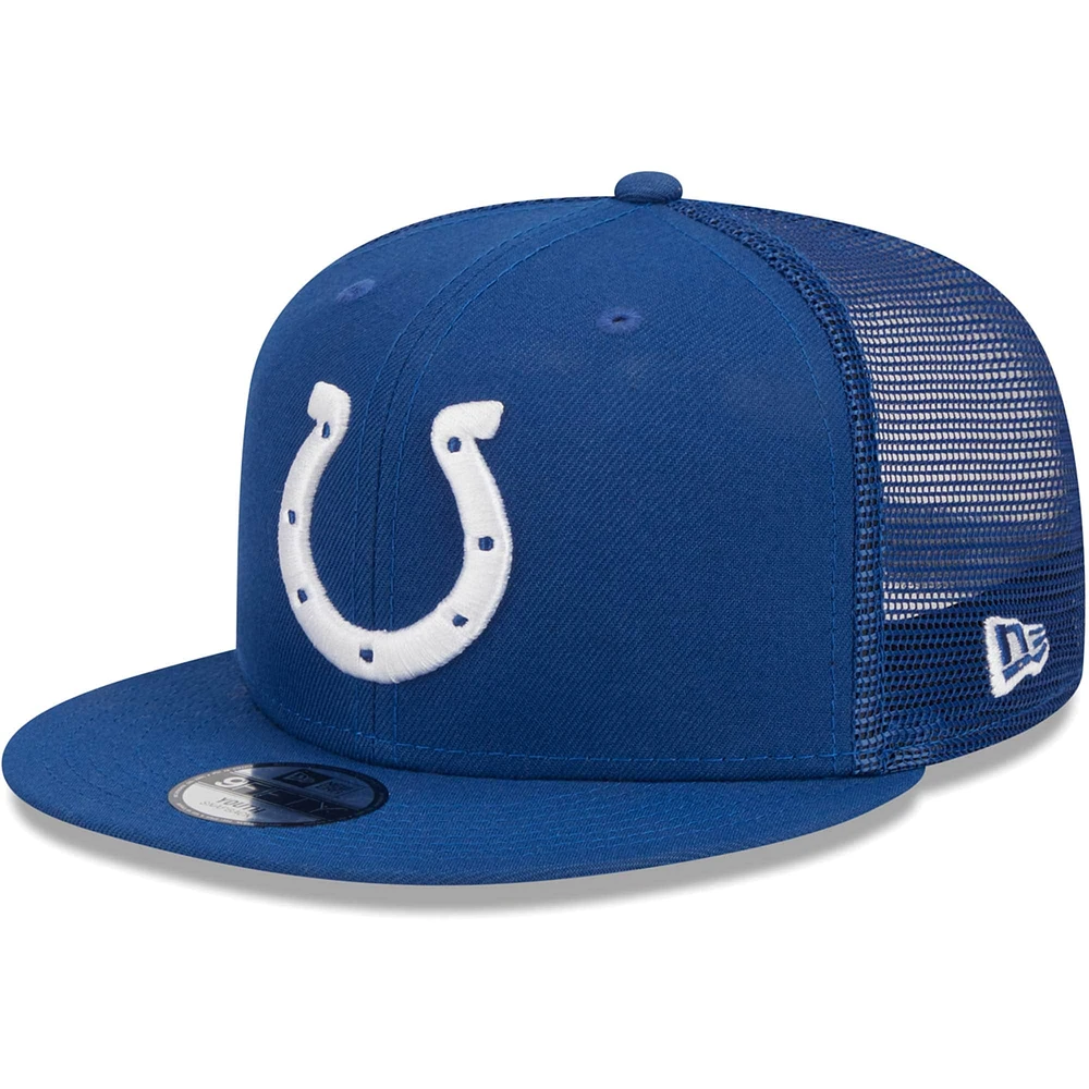 Youth New Era Royal Indianapolis Colts  Main Trucker 9FIFTY Snapback Hat