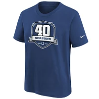 T-shirt Nike Indianapolis Colts 40e anniversaire bleu pour jeune