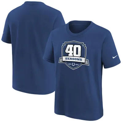 T-shirt Nike Indianapolis Colts 40e anniversaire bleu pour jeune