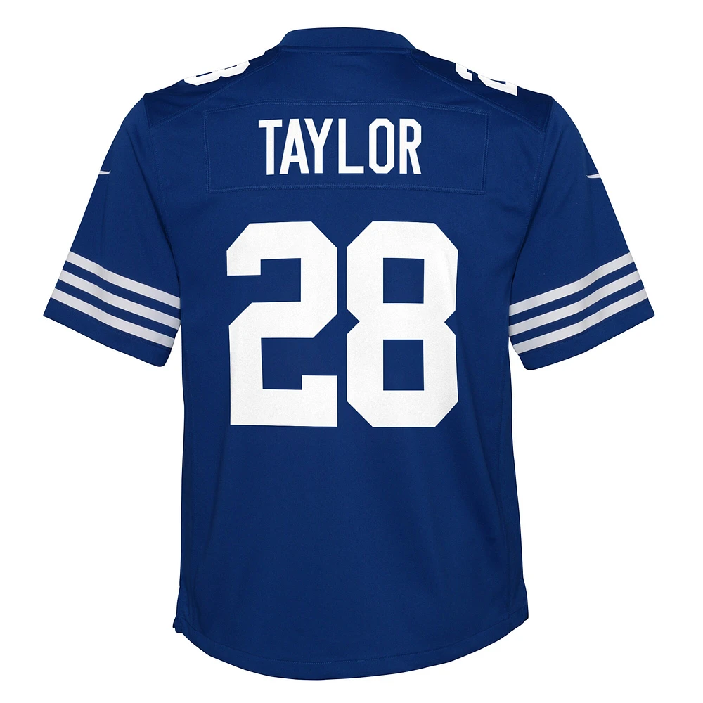 Maillot de match alternatif Nike Jonathan Taylor Royal Indianapolis Colts pour jeune