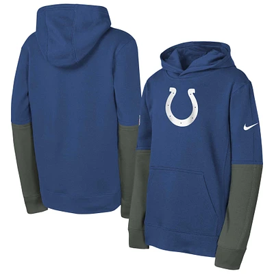 Sweat à capuche Nike Royal Indianapolis Colts Club pour jeunes