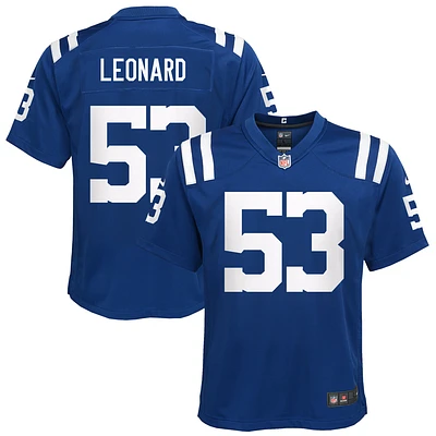 Maillot de match Nike Shaquille Leonard Royal Indianapolis Colts pour jeune